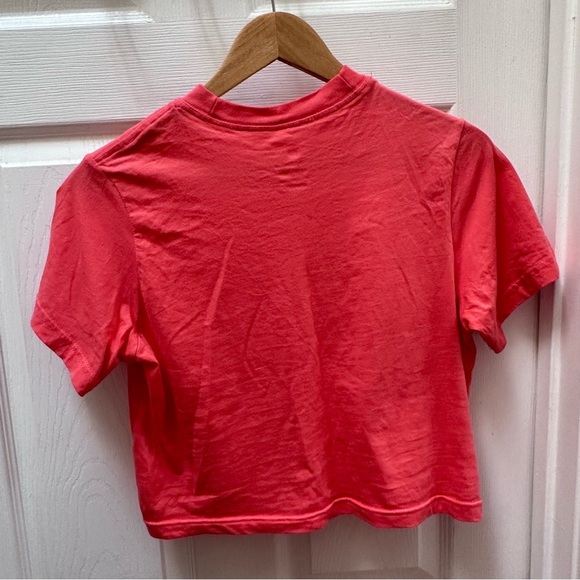Nike the nike tee orange cropped short sleeve top medium logo swoosh - Picture 4 of 4